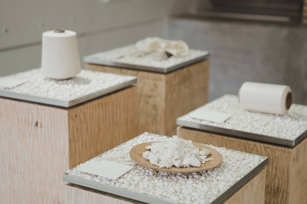 蕉麻紙紗原料展示